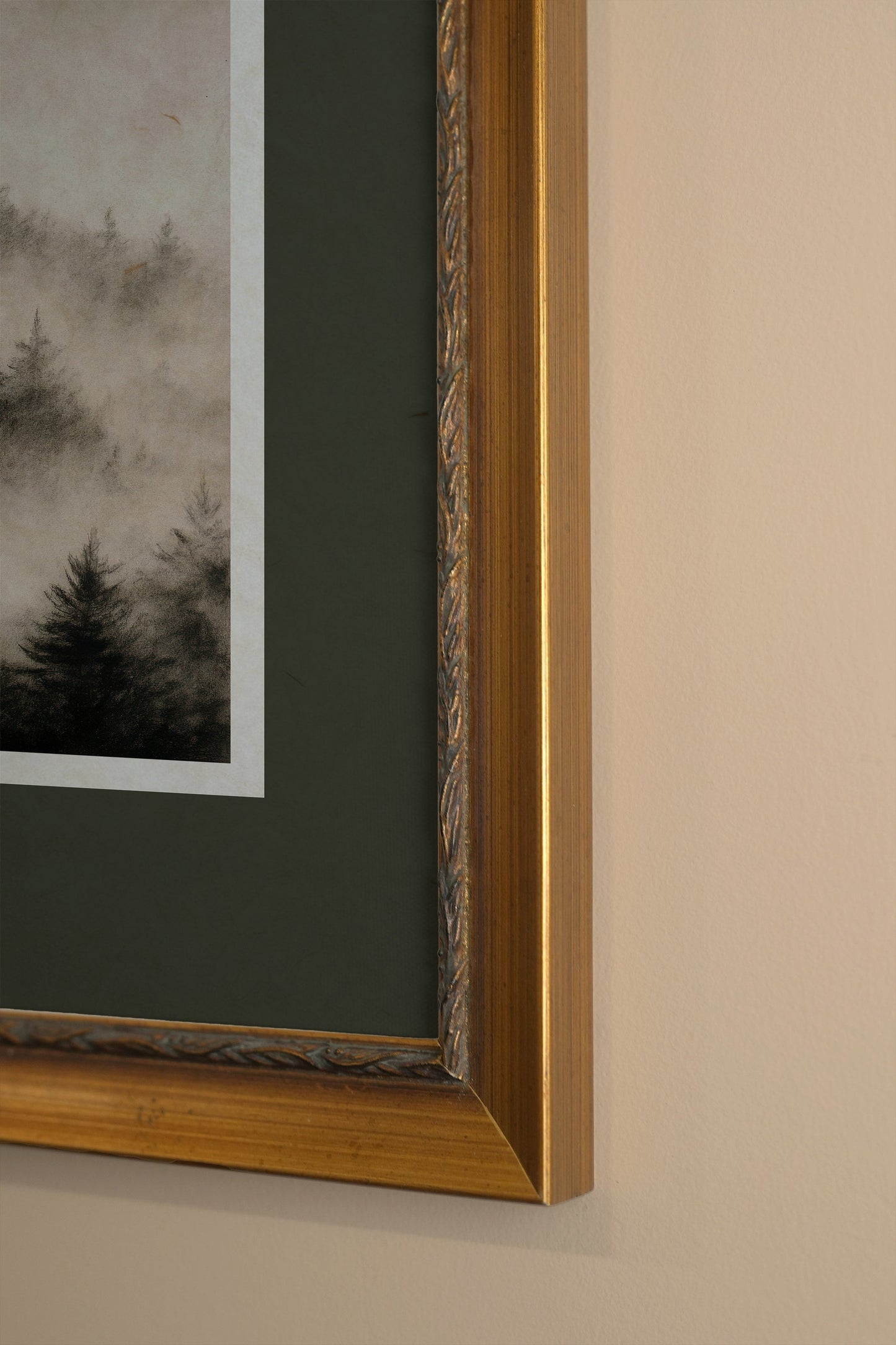 FADING TREES, VINTAGE GOLD FRAME