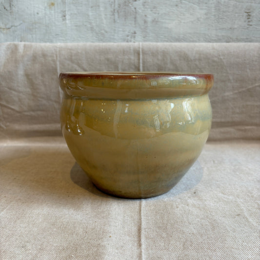 Vintage Pottery Planter - Beige/Rust