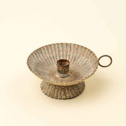 Antique Iron Candle Holder - Fluted