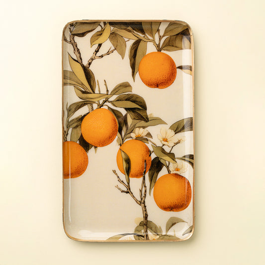 Orange Grove Enamelled Tray - Large