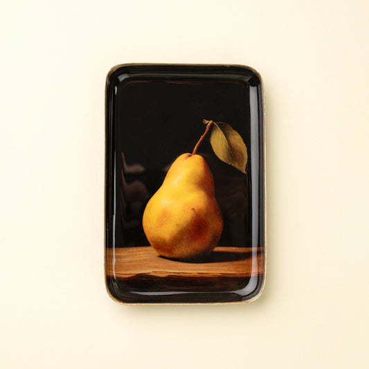 Pear Still Life Enamelled Tray - Small