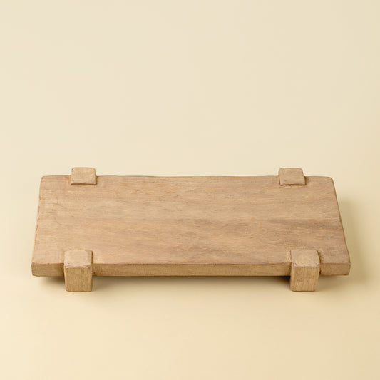 Bleached Drift Pedestal Tray