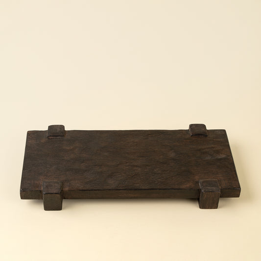 Dark Brown Drift Pedestal Tray