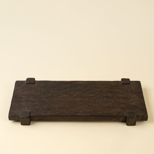 Dark Brown Drift Pedestal Tray