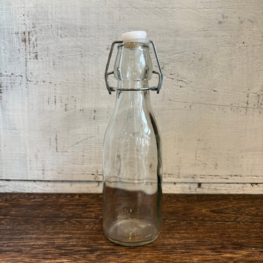 Vintage Glass Bottle w/ Metal Flipper Lid - SM