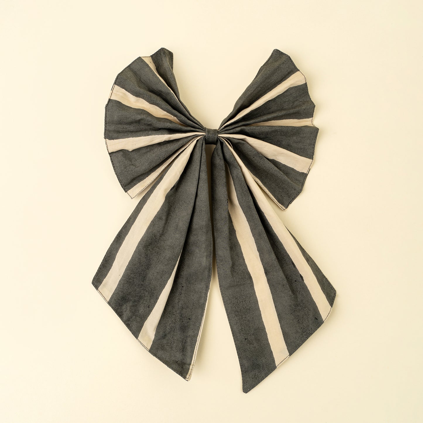 Block Print Stripe Bow w/ Clip