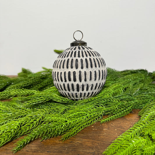 Patinaed Ball Ornament: Dots