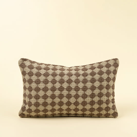 Brown Check Weave Pillow - 21 x 12