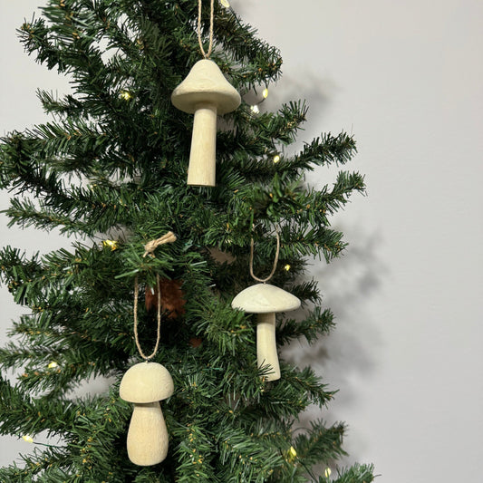 Mango Wood Mushroom Ornament