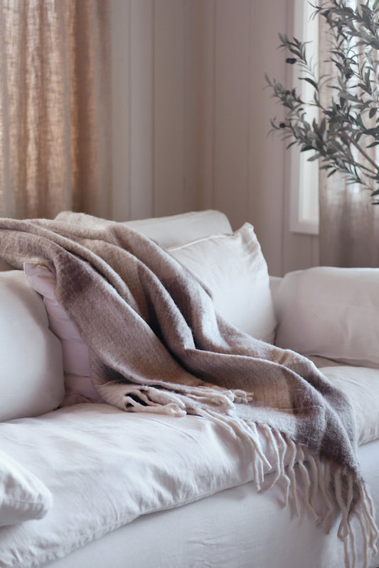 Checkerboard Throw, Taupe