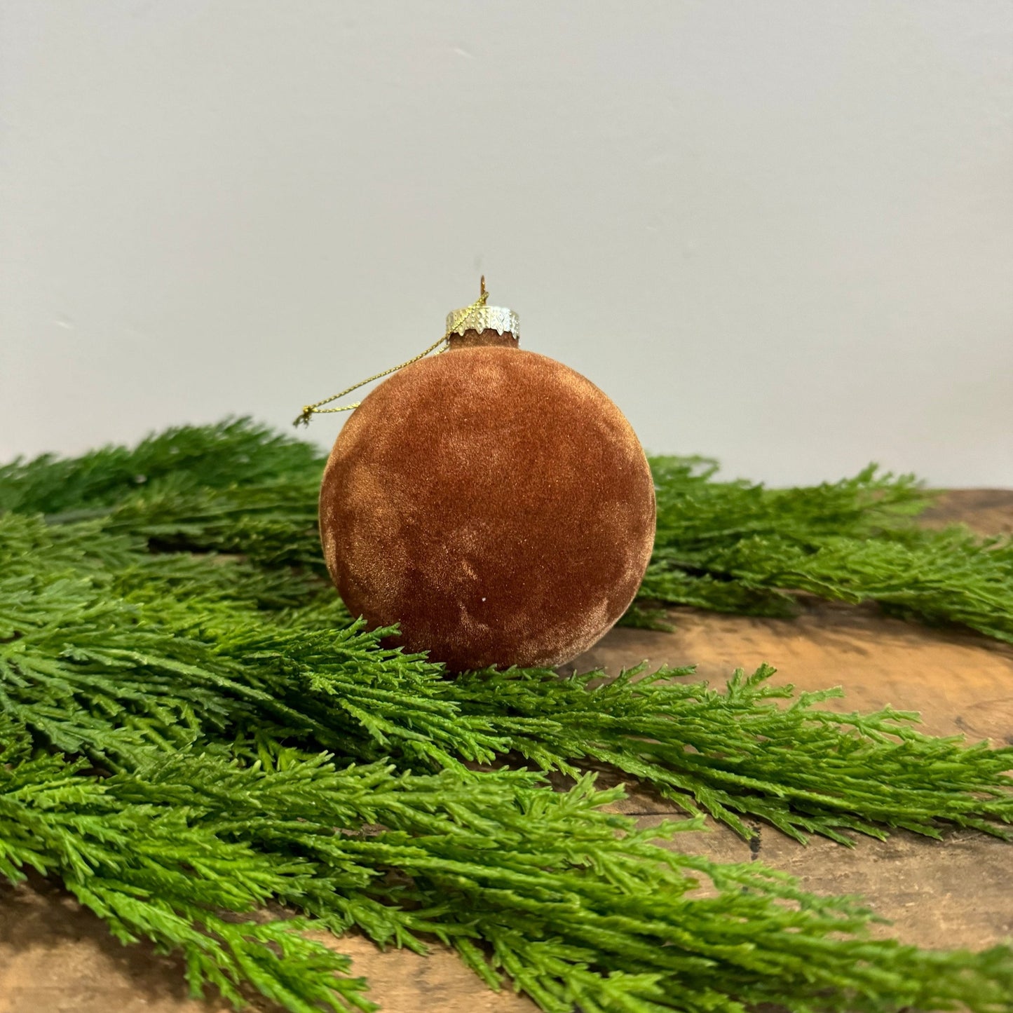 Velvet Glass Ornament: Tan