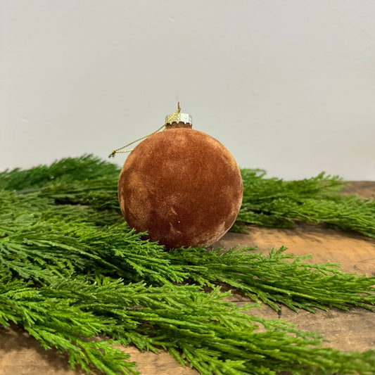 Velvet Glass Ornament: Tan