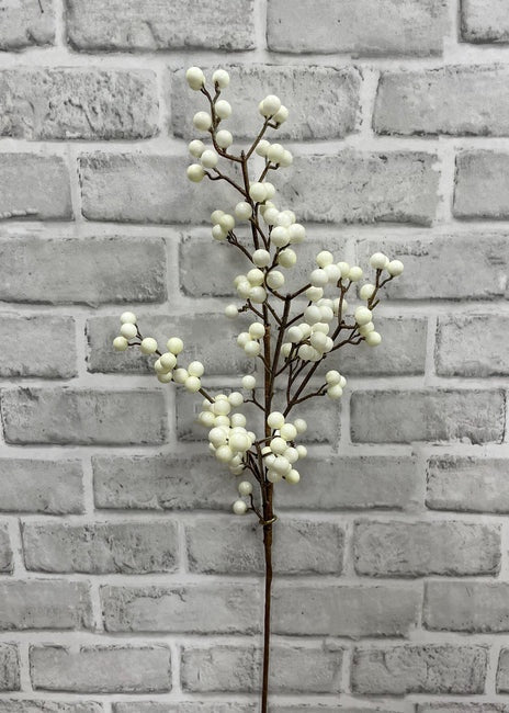 Outdoor Faux Berry Spray - Cream