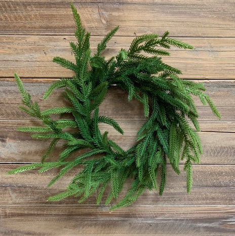 Faux Norfolk Pine Wreath - 16"
