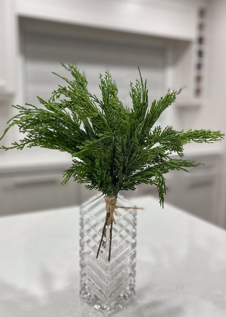 Faux Whispy Cedar Bundle - 6 Stems