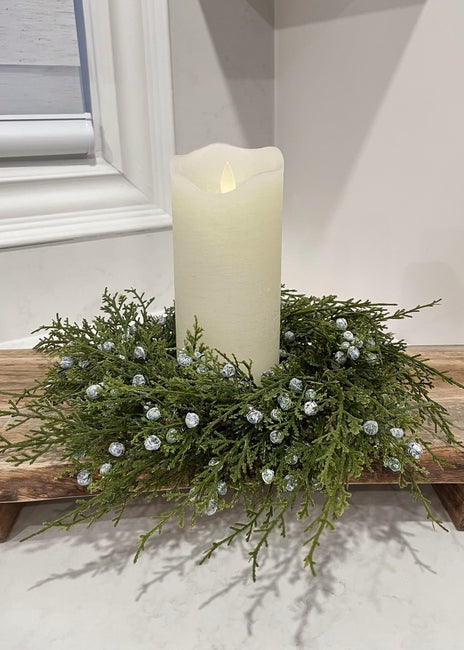 Faux Juniper Candle Ring