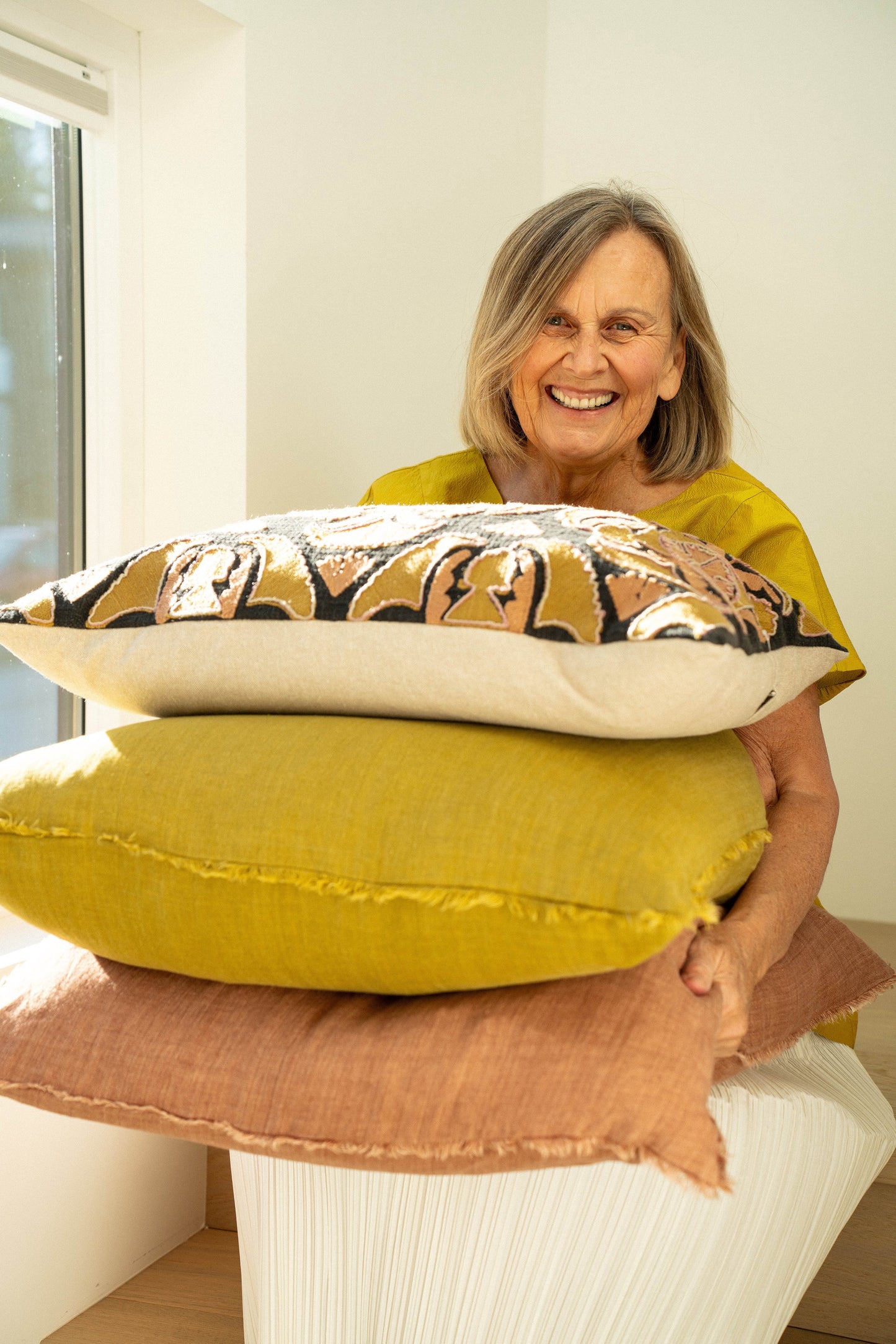 24x24 Lina Linen Pillow Redwood