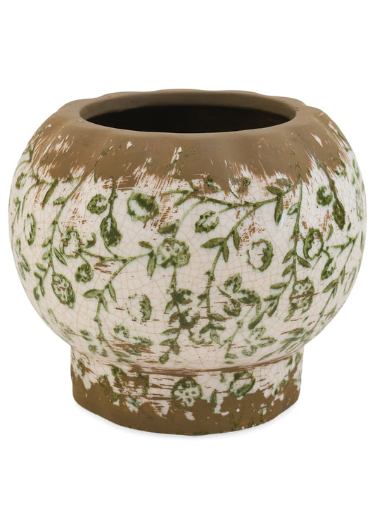 Stoneware Crackle Flower Planter