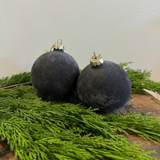 Velvet Glass Ornament: Grey