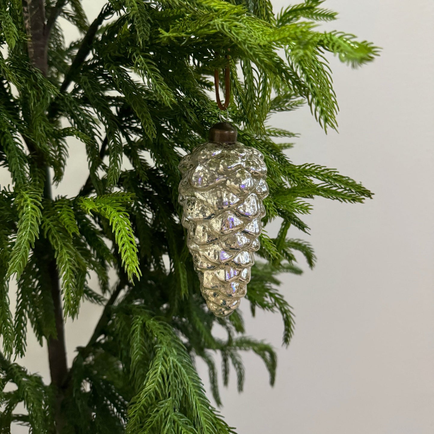 Mercury Glass Pinecone- Silver
