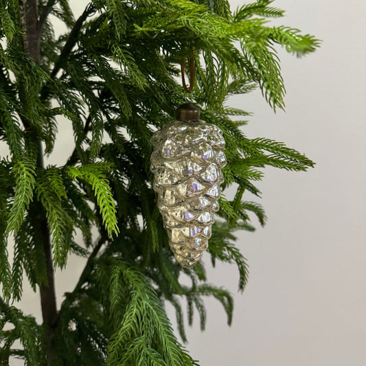 Mercury Glass Pinecone- Silver
