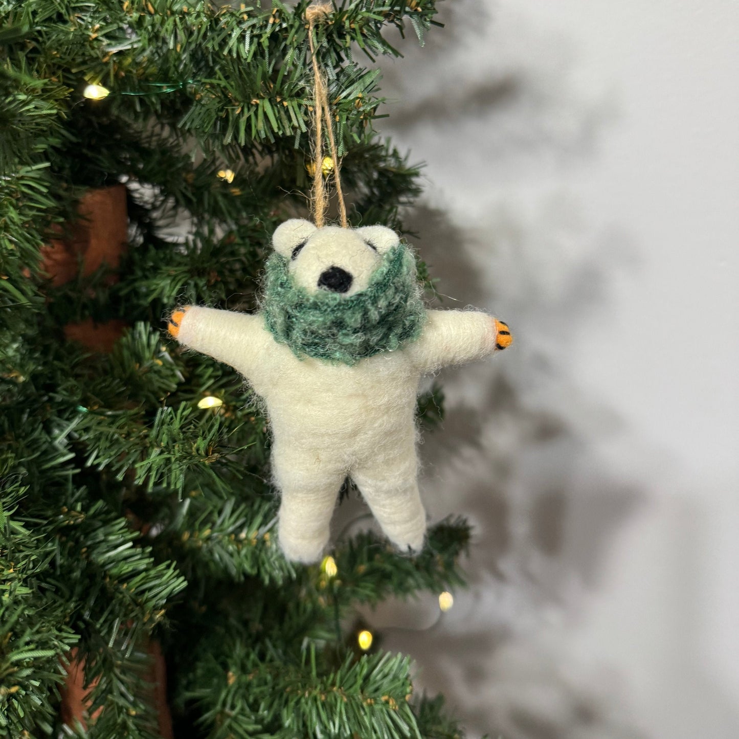 Polar Bear w/ Scarf Ornament