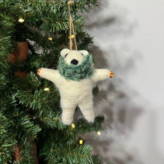 Polar Bear w/ Scarf Ornament