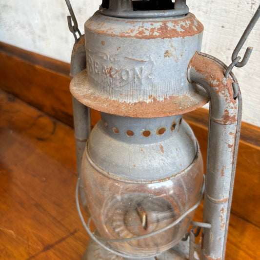 Vintage Beacon Oil Lantern - Grey