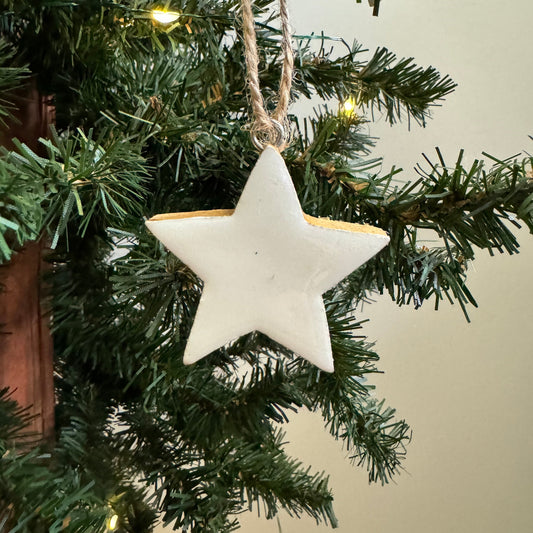 Wooden Star Ornament: White