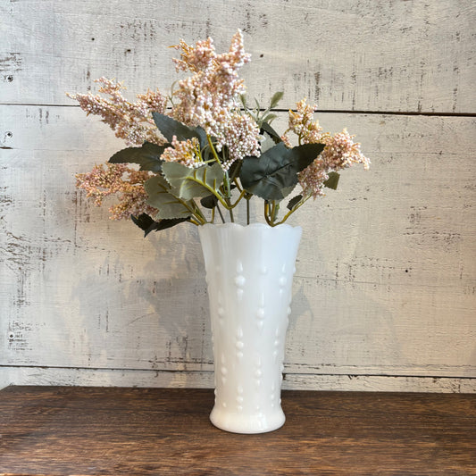 Vintage Milk Glass Dotted Vase