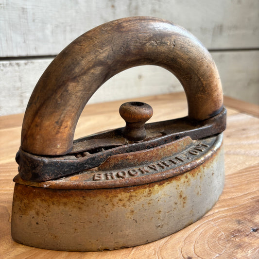 Vintage Smart MFG Co Ltd Iron w/ Wooden Handle