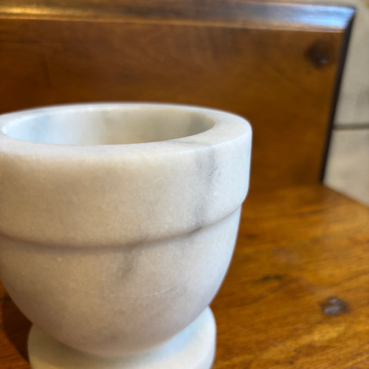Vintage White Marble Mortar - MED