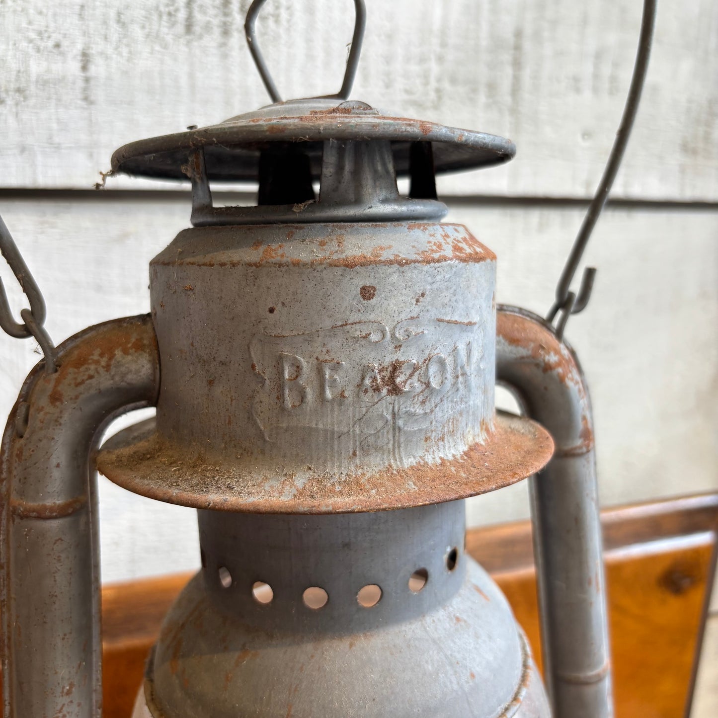 Vintage Beacon Oil Lantern - Grey