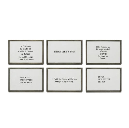 Saying on Framed Easel - 6" x 4"