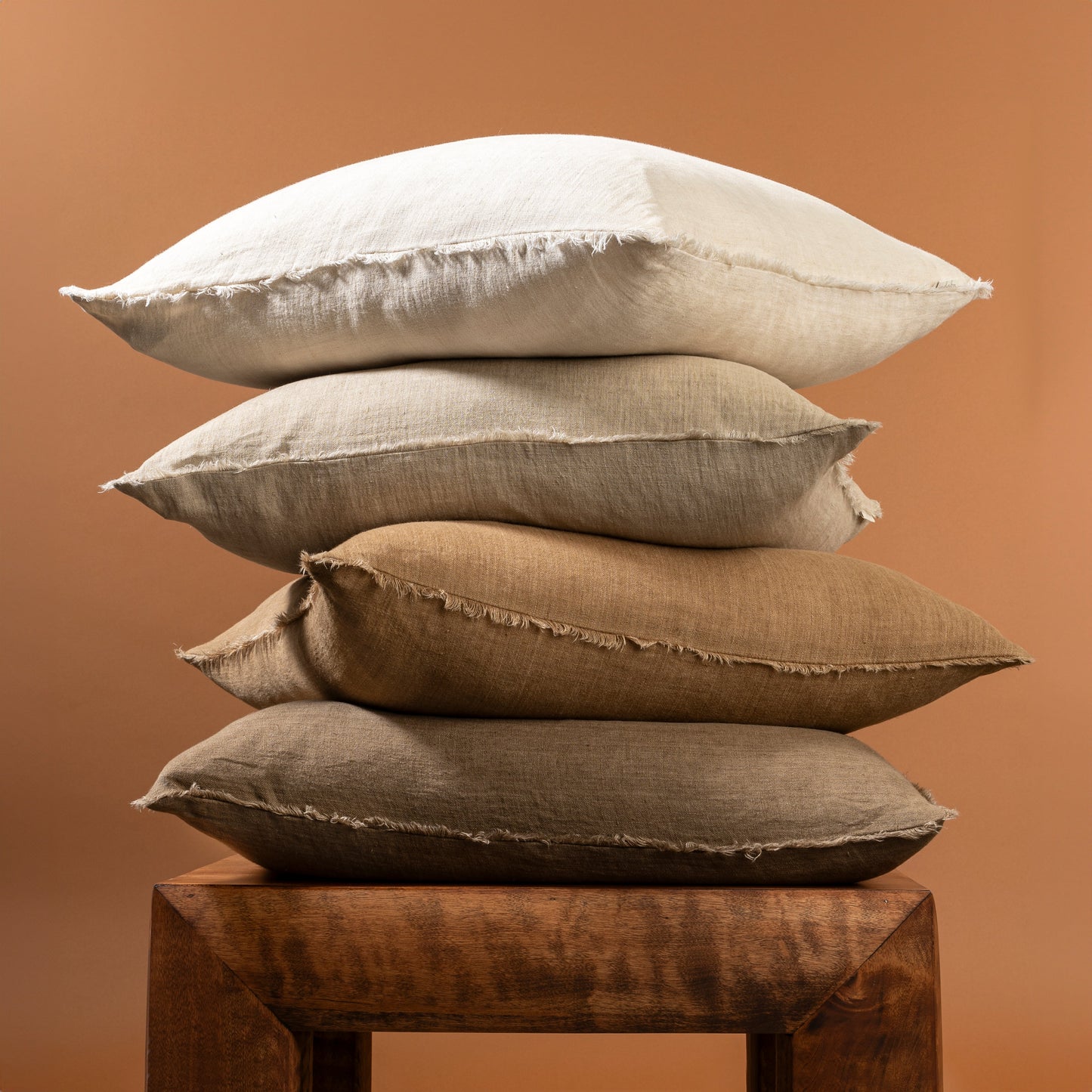 24x24 Lina Linen Pillow Hazelnut