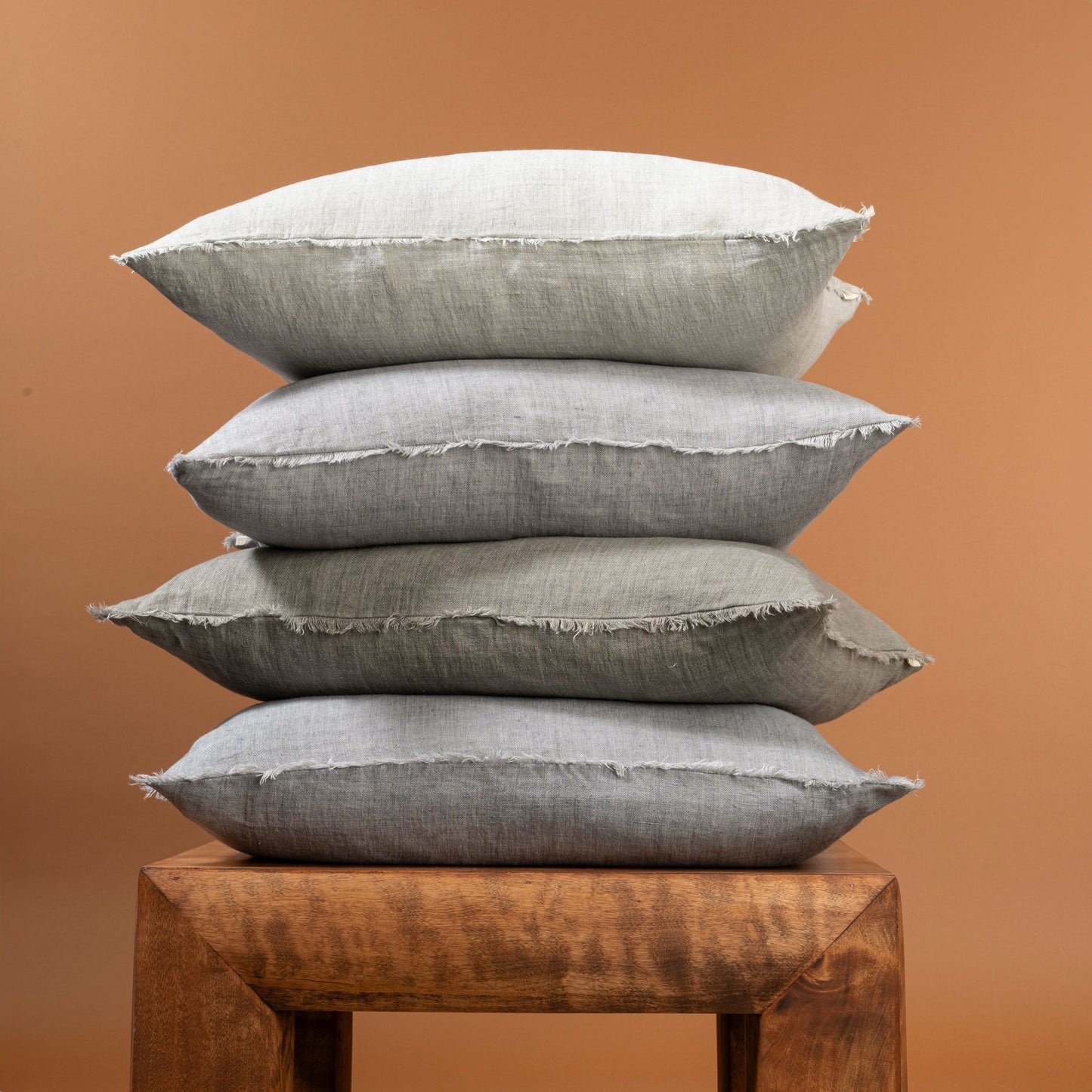 24x24 Lina Linen Pillow Flint Grey