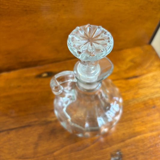Vintage Oil/Vinegar Glass Bottle w/ Starburst Lid