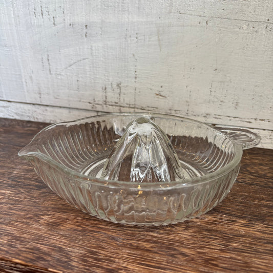 Vintage Glass Ribbed Juicer- LG