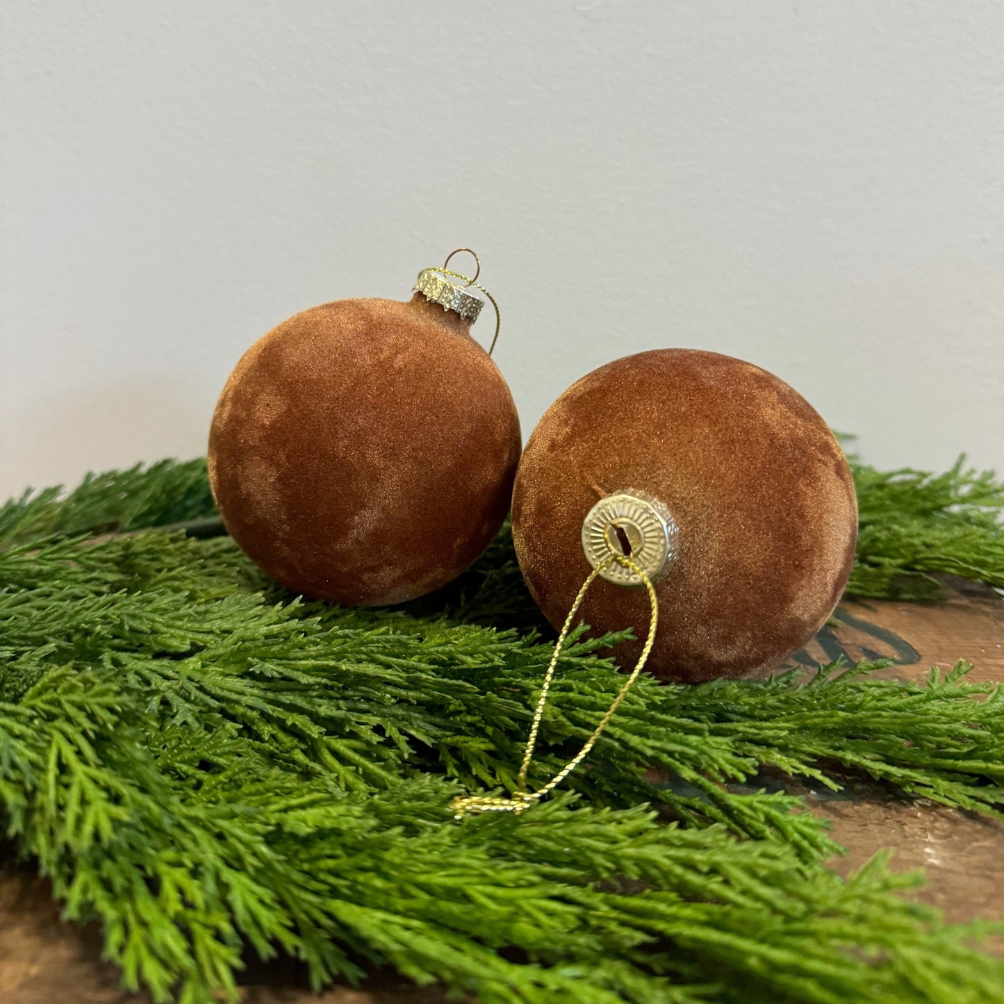 Velvet Glass Ornament: Tan