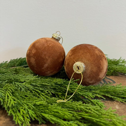 Velvet Glass Ornament: Tan