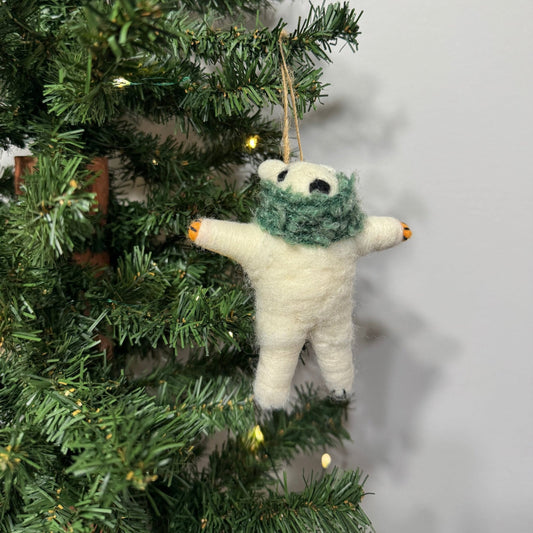Polar Bear w/ Scarf Ornament