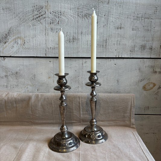 Vintage Silver Candlestick Holders LG - Set of 2