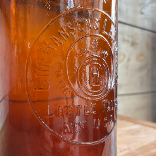 Vintage CHR Hansen Laboratory Brown Bottle w/Cork