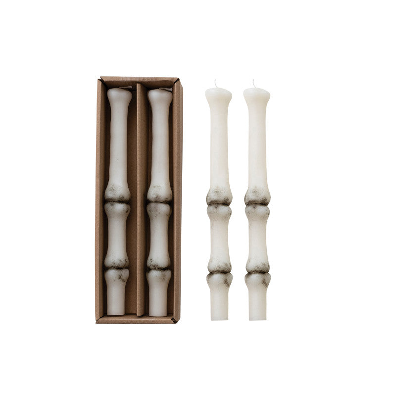 Bone Taper Candles - Set of 2