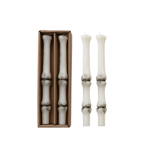 Bone Taper Candles - Set of 2