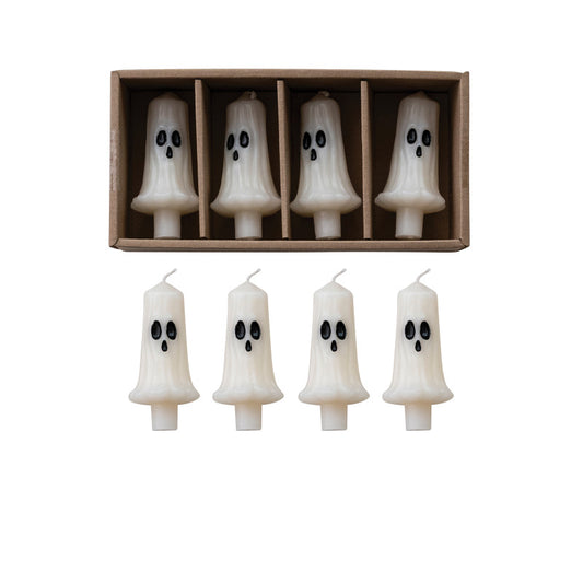Ghost Taper Candles - Set of 4