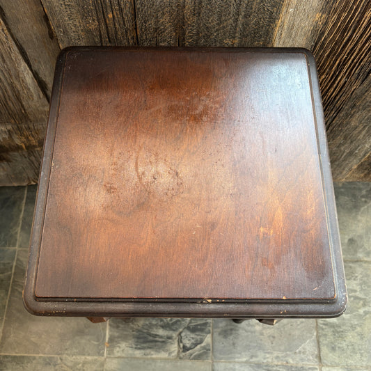 Antique Wood Lamp Table - Dark