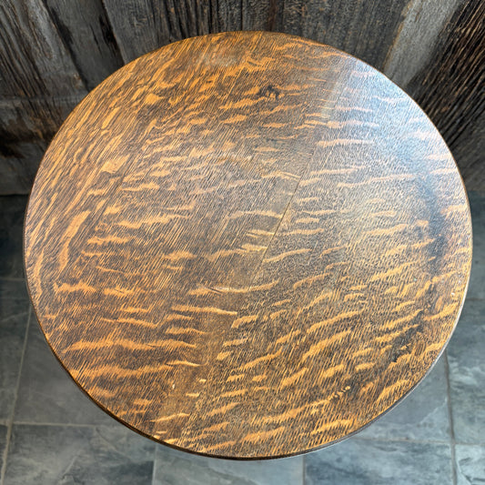 Antique Oak Plant Table - Round