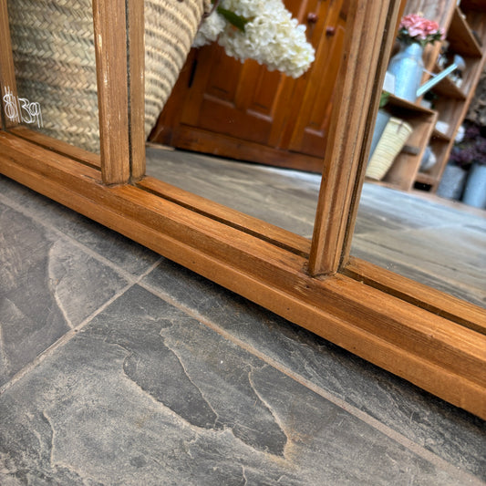 Vintage Pine Window Frame Mirror
