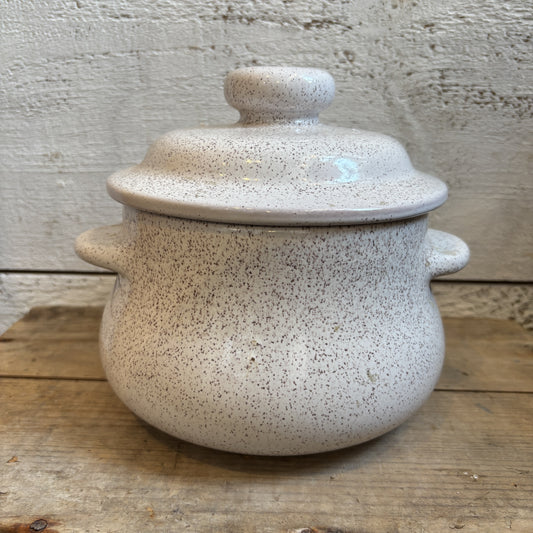 Vintage BMP White Speckled Bean Pot - SM